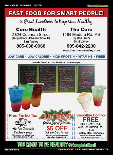 Core Health, The Core, Simi Valley, coupons, direct mail, discounts, marketing, Southern California