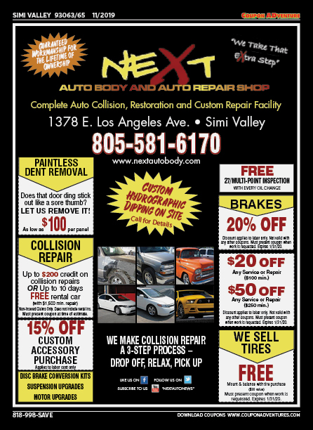 Next Auto Body and Auto Repair Shop, Simi Valley, coupons, direct mail, discounts, marketing, Southern California