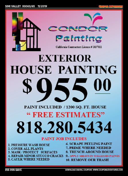 Condor Painting, Simi Valley, coupons, direct mail, discounts, marketing, Southern California