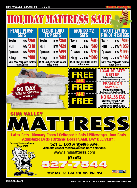 Simi Valley Mattress, Simi Valley, coupons, direct mail, discounts, marketing, Southern California