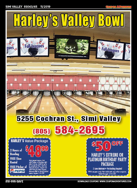 Harley's Valley Bowl, Simi Valley, coupons, direct mail, discounts, marketing, Southern California