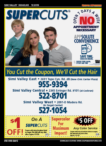 Supercuts, Simi Valley, coupons, direct mail, discounts, marketing, Southern California