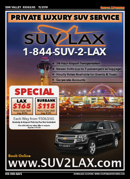 SUV 2 LAX, Simi Valley, coupons, direct mail, discounts, marketing, Southern California