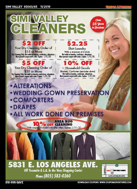 Simi Valley Cleaners, Simi Valley, coupons, direct mail, discounts, marketing, Southern California