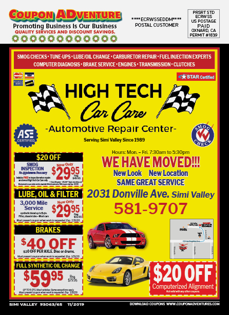 High Tech Car Care, Simi Valley, coupons, direct mail, discounts, marketing, Southern California