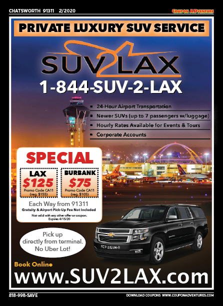 SUV 2 LAX, Chatsworth, coupons, direct mail, discounts, marketing, Southern California
