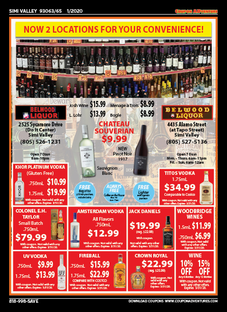 Belwood Liquor, Simi Valley, coupons, direct mail, discounts, marketing, Southern California