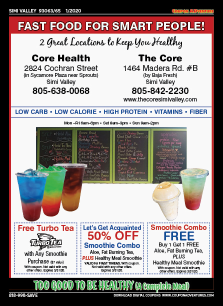 Core Health/The Core, Simi Valley, coupons, direct mail, discounts, marketing, Southern California