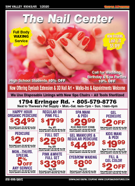 The Nail Center, Simi Valley, coupons, direct mail, discounts, marketing, Southern California