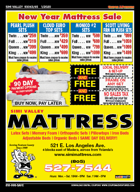 Simi Valley Mattress, Simi Valley, coupons, direct mail, discounts, marketing, Southern California