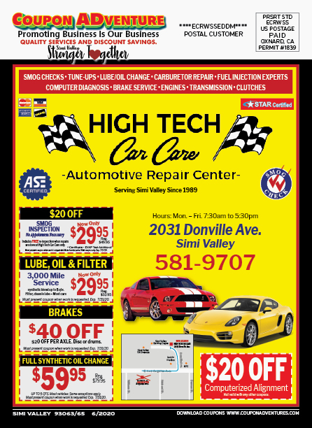 High Tech Car Care, Simi Valley, coupons, direct mail, discounts, marketing, Southern California