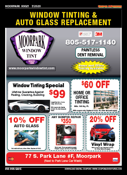 Moorpark Window Tint, Moorpark, coupons, direct mail, discounts, marketing, Southern California