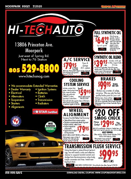 Hi-Tech Auto, Moorpark, coupons, direct mail, discounts, marketing, Southern California