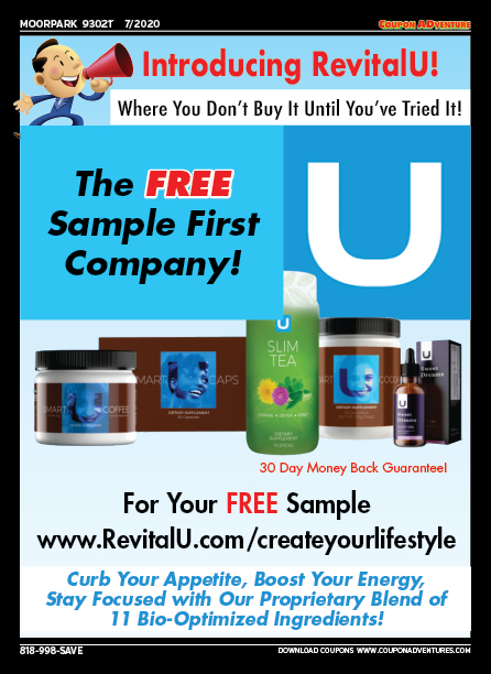 RevitalU, Moorpark, coupons, direct mail, discounts, marketing, Southern California