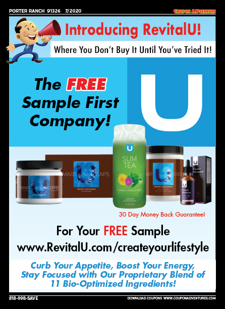 RevitalU, Porter Ranch, coupons, direct mail, discounts, marketing, Southern California