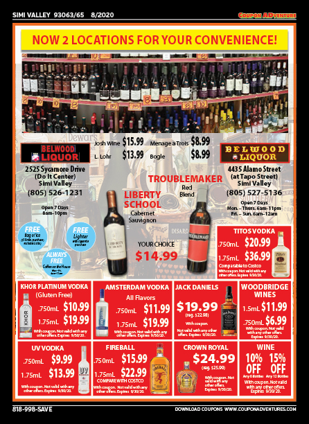 Belwood Liquor, Simi Valley, coupons, direct mail, discounts, marketing, Southern California