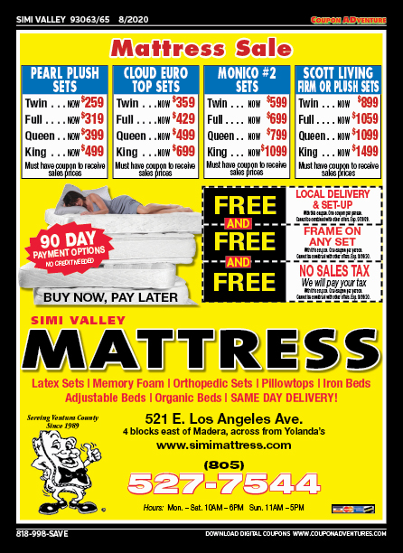 Simi Valley Mattress, Simi Valley, coupons, direct mail, discounts, marketing, Southern California