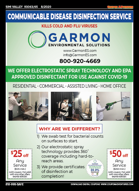 Garmon Environmental Solutions, Simi Valley, coupons, direct mail, discounts, marketing, Southern California