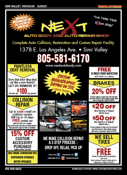 Next Auto Body and Auto Repair, Simi Valley, coupons, direct mail, discounts, marketing, Southern California