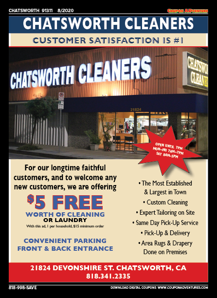 Chatsworth Cleaners, Chatsworth, coupons, direct mail, discounts, marketing, Southern California