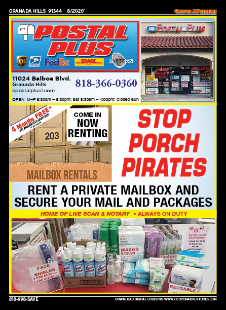 Postal Plus, Granada Hills, coupons, direct mail, discounts, marketing, Southern California