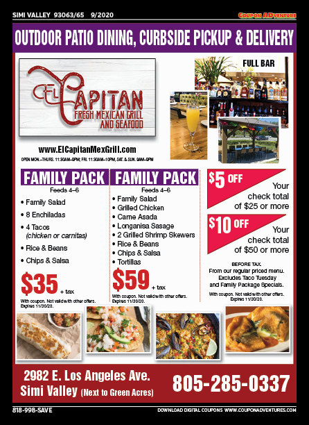 El Capitan Fresh Mexican Grill, Simi Valley, coupons, direct mail, discounts, marketing, Southern California