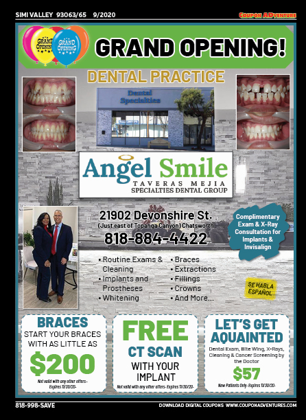 Angel Smile Specialties Dental Group, Simi Valley, coupons, direct mail, discounts, marketing, Southern California