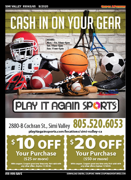 Play It Again Sports, Simi Valley, coupons, direct mail, discounts, marketing, Southern California