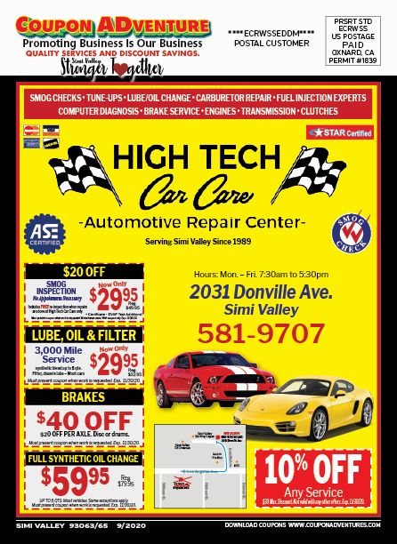 High Tech Car Care, Simi Valley, coupons, direct mail, discounts, marketing, Southern California