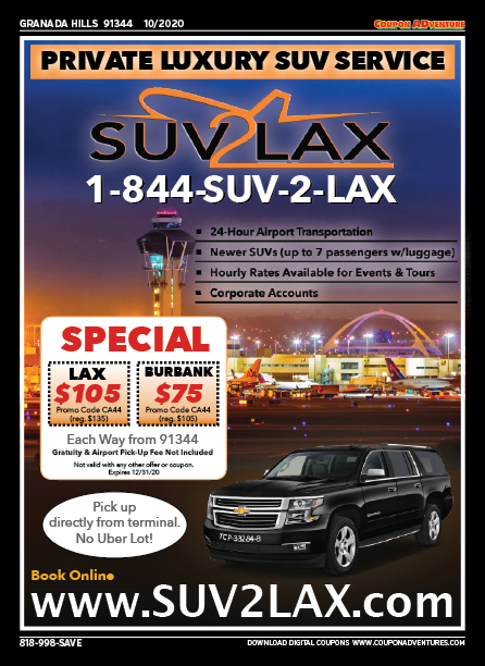 SUV 2 LAX, Granada Hills, coupons, direct mail, discounts, marketing, Southern California