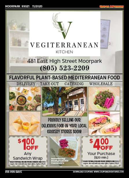 Vegiterranean Kitchen, Moorpark, coupons, direct mail, discounts, marketing, Southern California