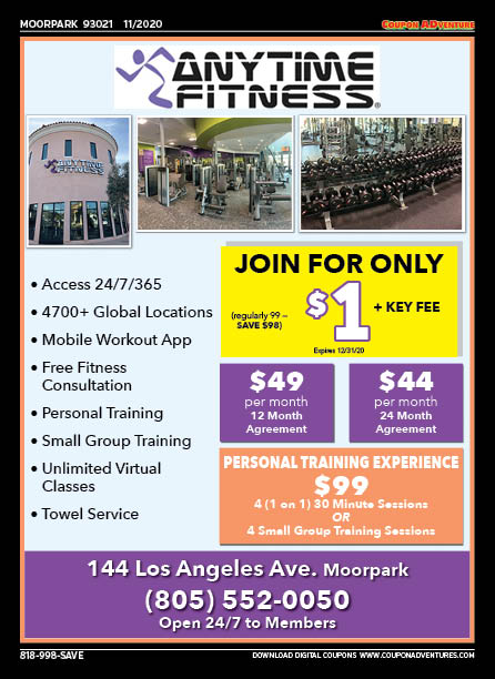 Anytime Fitness, Moorpark, coupons, direct mail, discounts, marketing, Southern California