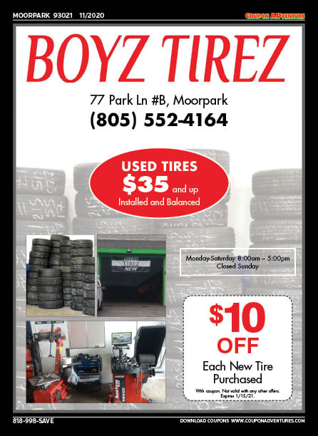 Boyz Tirez, Moorpark, coupons, direct mail, discounts, marketing, Southern California