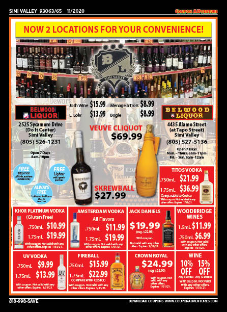 Belwood Liquor, Simi Valley, coupons, direct mail, discounts, marketing, Southern California