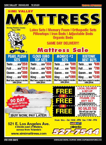 Simi Valley Mattress, Simi Valley, coupons, direct mail, discounts, marketing, Southern California