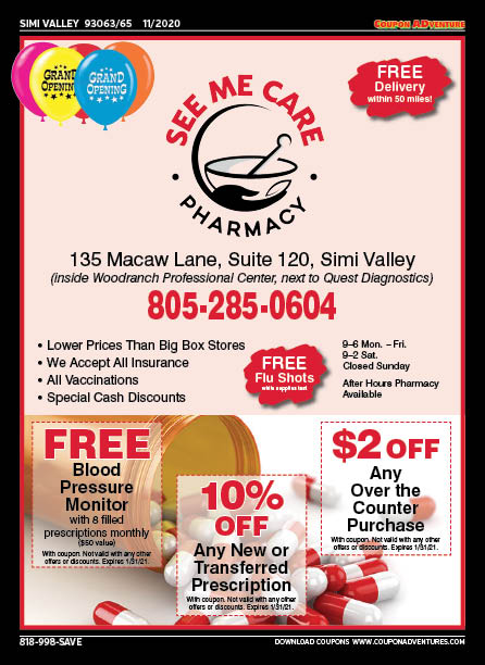 See Me Care Pharmacy, Simi Valley, coupons, direct mail, discounts, marketing, Southern California