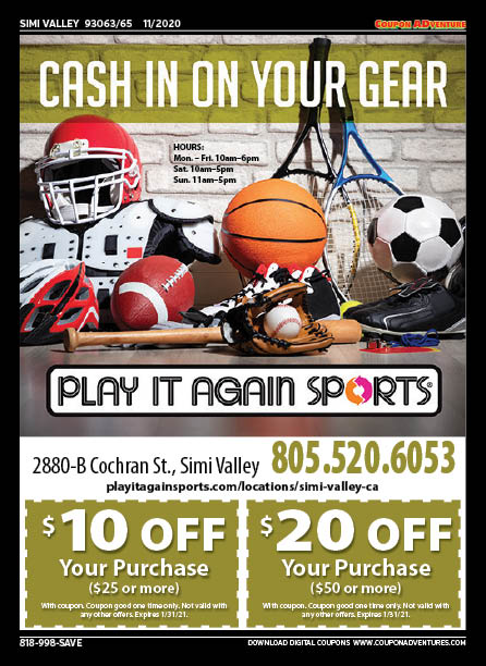 Play It Again Sports, Simi Valley, coupons, direct mail, discounts, marketing, Southern California