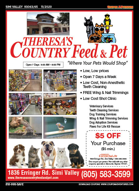 Theresa's Country Feed & Pet, Simi Valley, coupons, direct mail, discounts, marketing, Southern California