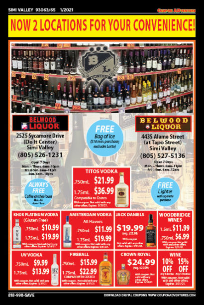 Belwood Liquor, Simi Valley, coupons, direct mail, discounts, marketing, Southern California