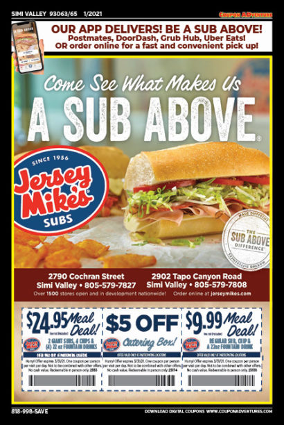 Jersey Mike's Subs, Simi Valley, coupons, direct mail, discounts, marketing, Southern California