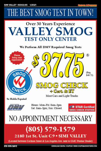 Valley Smog, Simi Valley, coupons, direct mail, discounts, marketing, Southern California