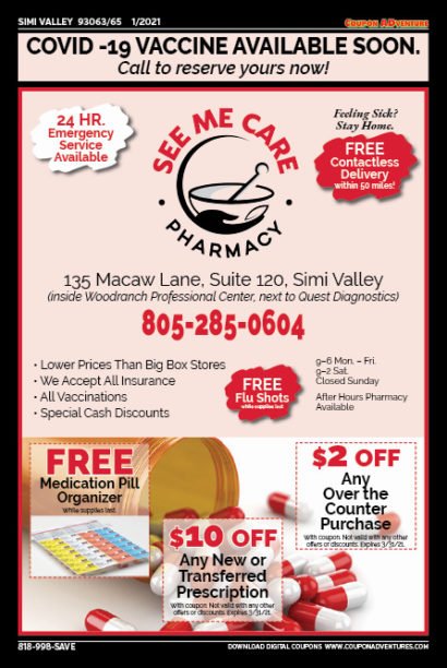 See Me Care Pharmacy, Simi Valley, coupons, direct mail, discounts, marketing, Southern California