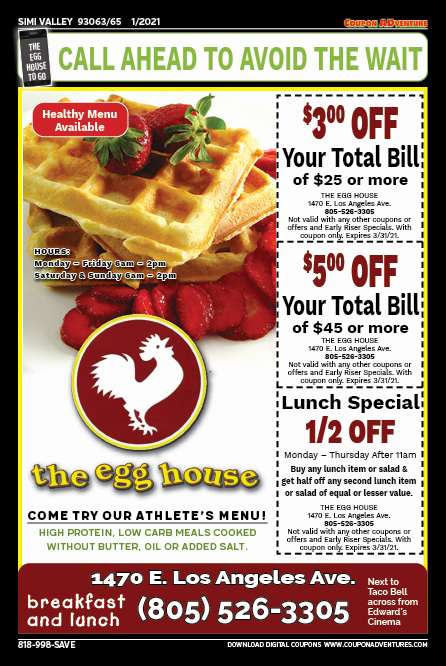 The Egg House, Simi Valley, coupons, direct mail, discounts, marketing, Southern California