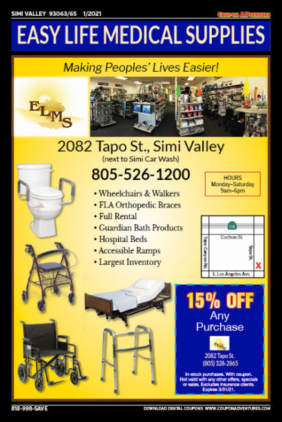 Easy Life Medical Supplies, Simi Valley, coupons, direct mail, discounts, marketing, Southern California