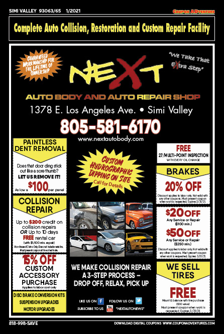 Next Auto Body and Auto Repair Shop, Simi Valley, coupons, direct mail, discounts, marketing, Southern California