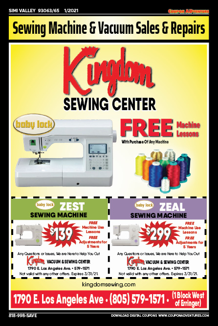 Kingdom Sewing Center, Simi Valley, coupons, direct mail, discounts, marketing, Southern California