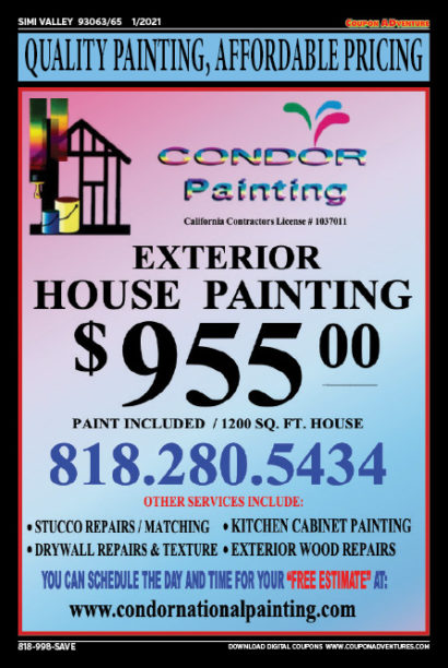 Condor Painting, Simi Valley, coupons, direct mail, discounts, marketing, Southern California