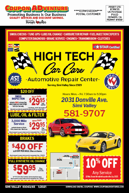 High Tech Car Care, Simi Valley, coupons, direct mail, discounts, marketing, Southern California