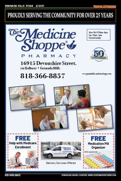 The Medicine Shoppe, Granada Hills, coupons, direct mail, discounts, marketing, Southern California