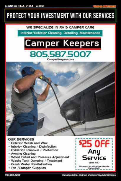 Camper Keepers, Granada Hills, coupons, direct mail, discounts, marketing, Southern California